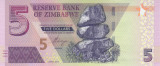 Bancnota Zimbabwe 5 Dolari 2019 - PNew UNC ( hibrid )