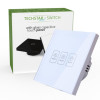Intrerupator Touch Techstar® TG02, Sticla Securizata, Design Modern, Iluminare LED, 3 Faze, Alb