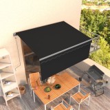VidaXL Copertină retractabilă automat cu stor, antracit, 3,5x2,5 m
