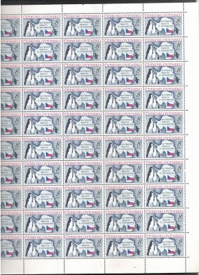 Czechoslovakia 1991 Penguins, 50 stamps in bloc, MNH J.4 foto