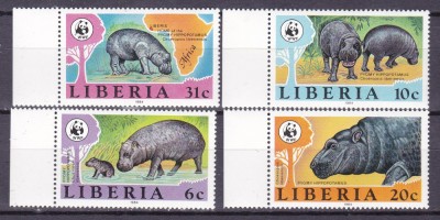 Liberia 1984 fauna MI 1315-1318 MNH foto