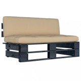 vidaXL Canapea de mijloc de grădină din paleți, negru, lemn pin tratat 3066508