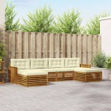 vidaXL Seturi de canapele 6 pcs Natural și Crem Lemn Solid de Acacia 3373895