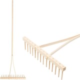 Grebla din lemn cu 14 dinti si coada, pentru frunze si fan, 159 cm
