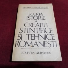 I M STEFAN - SCURTA ISTORIE A CREATIEI STIINTIFICE SI TEHNICE ROMANESTI