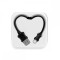 Cablu Date &amp; Incarcare APPLE Lightning - Heart (Negru)