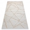 Covor modern DUKE 51557 crem / auriu - Geometric, structurat, foarte moale, franjuri, 160x220 cm