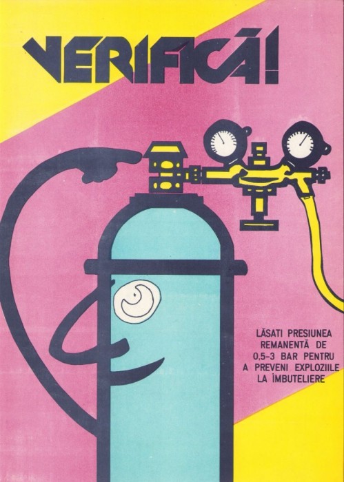 AF3 Afiș protecția muncii, Rom&acirc;nia comunistă