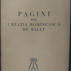 PARTITURI:PAGINI DIN CREATIA ROMANEASCA DE BALET/1958:Andricu/Jerea/Jora/Vancea+