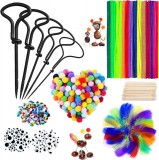 Set de creatie cu castane pentru copii Sunshine smile, metal/textil/lemn, multicolor, 255 piese