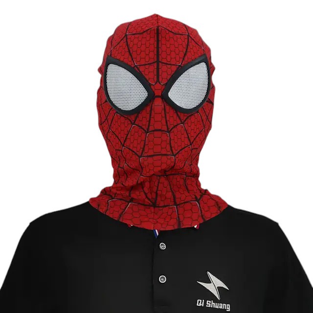 Masca carnaval super eroul Spider Man, material textil, rosu