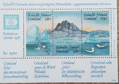 C760 - Groenlanda 1987 - bloc 1 neuzat,perfecta stare foto