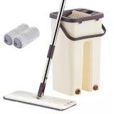 Mop Profesional cu 2 Cuve Spălare/Uscare + 2 Rezerve Rohs. Microfibra, Autocurățare, Ideal Parchet, Gresie, Laminat. Umed/Uscat
