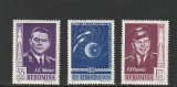 ROMANIA 1962 LP 547 PRIMUL ZBOR IN GRUP - VOSTOK 3 SI 4 SERIE MNH