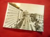 Ilustrata Bucuresti - Vedere spre Ateneu anii &#039;60, Circulata, Fotografie