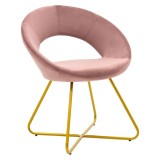 Cumpara ieftin Scaun Valentina metal auriu cu catifea mar rosu 65x60x82 cm
