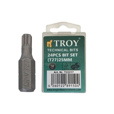 Set de biti torx Troy 22217, T27, 25 mm, 24 bucati foto