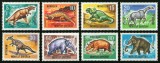 Mongolia 1967 - Seria Completă Animale Preistorice și Dinozauri (Prehistoric Animals / Dinosaurs &amp; Fossils) 8 Valori MNH -MNG1