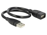 Cablu USB 2.0 DELOCK 0,35m USB A soclu - mufă negru 24AWG, 28AWG 83498