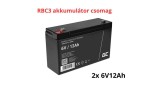 Pachet de baterii de &icirc;nlocuire APC RBC3 (2x 6V 12Ah)