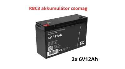 Pachet de baterii de &amp;icirc;nlocuire APC RBC3 (2x 6V 12Ah) foto