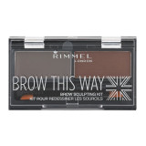 Cumpara ieftin Rimmel Brow This Way paleta pentru machiaj sprancene culoare 003 Dark Brown 1,3 g