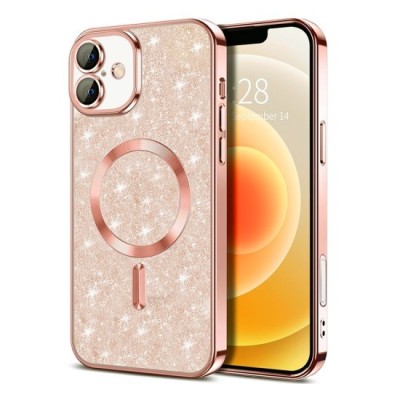 Husa pentru iPhone 16 Plus - Techsuit Luxury Glitter MagSafe - Rose Gold foto