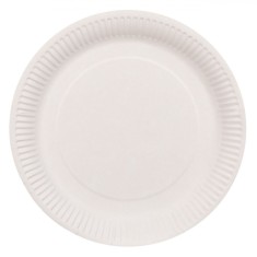 Farfurii Hartie Compostabile, 18 cm, Set 10 Bucăți, Alb