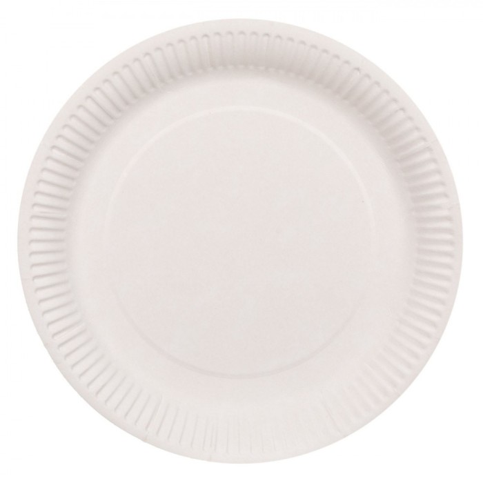 Set Farfurii, ECO, H&acirc;rtie Compostabilă, 23 cm, 10 Bucăți, Alb