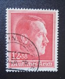 Germania Reich-ul German 1937 Ziua Națională Adolf Hitler 12+38 Pfennig Roșu-Carmin Ștampilat - A0040