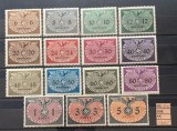 Germania &ndash; Generalgouvernement, set &bdquo;Vultur imperial&rdquo;, valori 3 Gr &ndash; 2 Zł, MNH (Mi. 1&ndash;15)-A1000