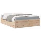 Cumpara ieftin Pat cu saltea, 140x200 cm, lemn masiv pin