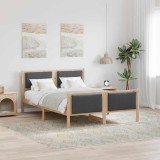 vidaXL Cadru de pat cu headboard Gri &icirc;nchis 140 x 200 cm țesătură 3394264