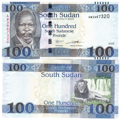 Sudanul de Sud 100 Pounds 2019 P-15 UNC foto