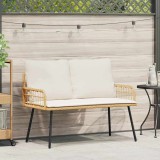 VidaXL Bancă de grădină cu pernă Maro 114 x 64 x 78cm Metal