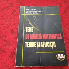 TEME DE ANALIZA MATEMATICA TEORIE SI APLICATII MARIA PREDOI RF11/2