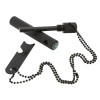Kit multifunctional pentru aprinderea focului, supravietuire, camping, drumetii, rigla, busola, desfacator sticle, carcasa aluminiu, lant 40 cm, negru