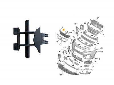 Emblema grila radiator - suport Peugeot 3008, 10.2016-, Fata, Aftermarket foto