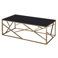 Masuta de cafea Luxurious Black din otel inoxidabil 120 cm x 60 cm x 45 cm