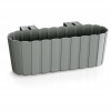 Jardiniera decorativa, suport plastic, gri, 4.9 L, 38.3x21.2x13 cm, Boardee Hook Old, Prosperplast
