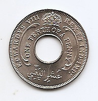 Africa de Vest Britanica 1/10 Penny 1936 Edward VIII, Cupru-nichel, 20mm KM-14 foto