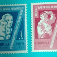 TIMBRE ROMANIA 1959 LP475 al-VII-lea FESTIVAL AL TINERETULUI -VIENA MNH