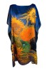 Rochie Poncho Dama FS Dacali Bleumarin Oranj One Size Vascoza Matase Rochie de zi Midi