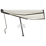 Cumpara ieftin Copertină retractabilă manual cu LED, crem, 400x300 cm