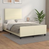 Cumpara ieftin Cadru de pat cu tăblie, crem, 120x200 cm, piele ecologică