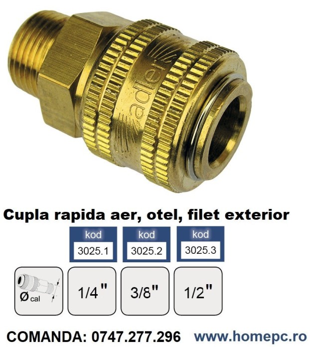 Cupla rapida aer, alama, filet exterior 1/2" ADLER MA3025.3