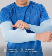 Set 2 M&acirc;neci Supraelastice pentru Braț și M&acirc;nă &ndash; Protecție Sport &amp; Confort Outdoor | CORAL BEST DEALS Albastru 2 Marime universala