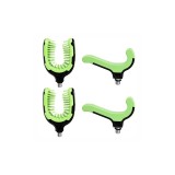 Set Suporti Lanseta Fata/Spate Trizand 27588 (4 buc) Verde/Negru, Filet Universal, Pescuit Feeder Stationar