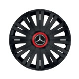 Cumpara ieftin Set 4 capace roti Negre Cu Inel Rosu Active R16 pentru gama auto Mercedes-Benz, Autohelix MSA