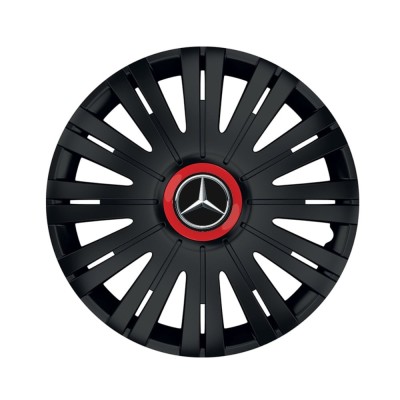 Set 4 capace roti Negre Cu Inel Rosu Active R15 pentru gama auto Mercedes-Benz foto